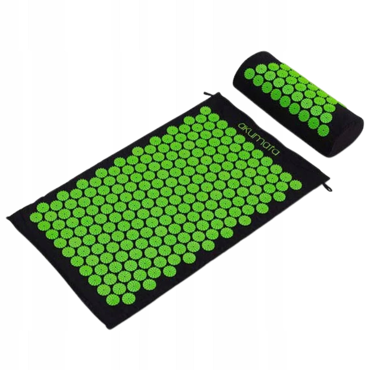 ACUPRESSURE MAT WITH PILLOW BLACK AND GREEN 73X43CM SET AKUMATA Manufacturer code Mata do akupresury Z PODUSZKĄ AKUMATA