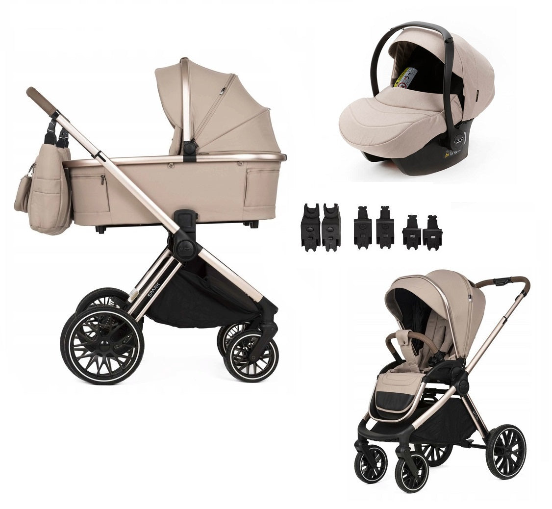 ADAMEX SPARK CHAMPAGNE LATTE stroller 3in1 SEAT COSMO 2.0