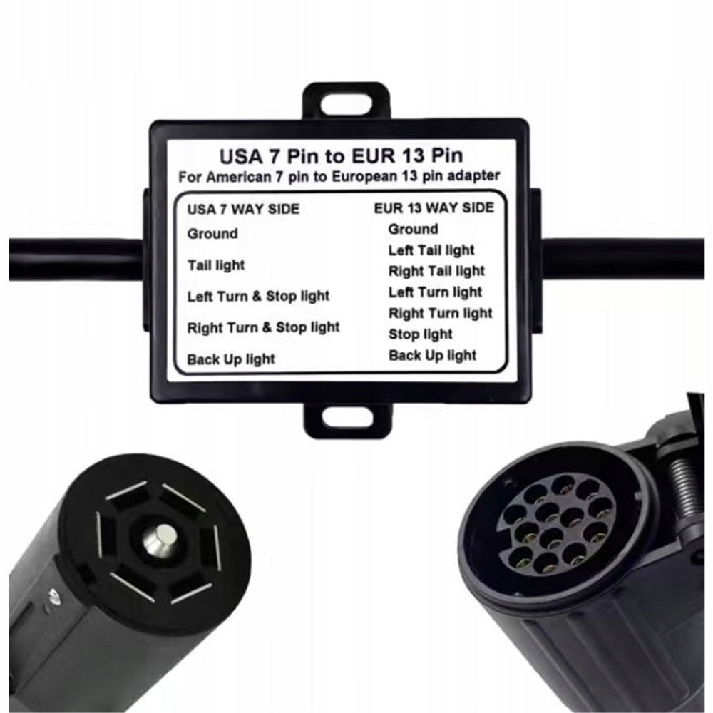 ADAPTER USA 7-PIN TO EU 13-PIN TO HOOK / TRAILER SOCKET Packaging status original