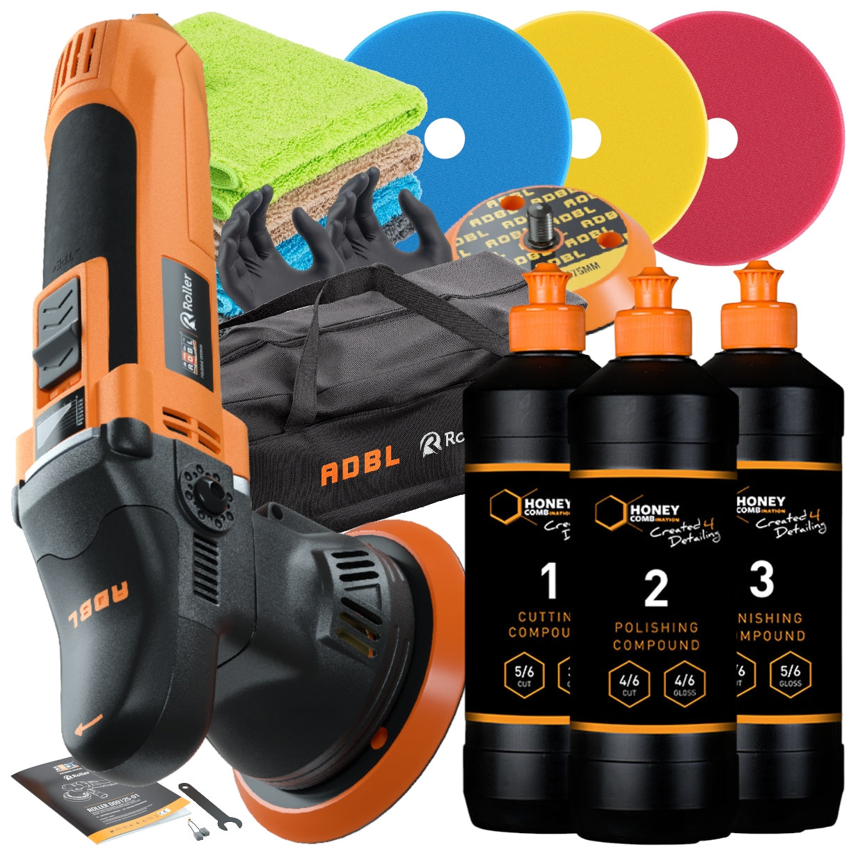 ADBL ROLLER D09125-01 + HONEY PASTES POLISH KIT 3 STAGES
