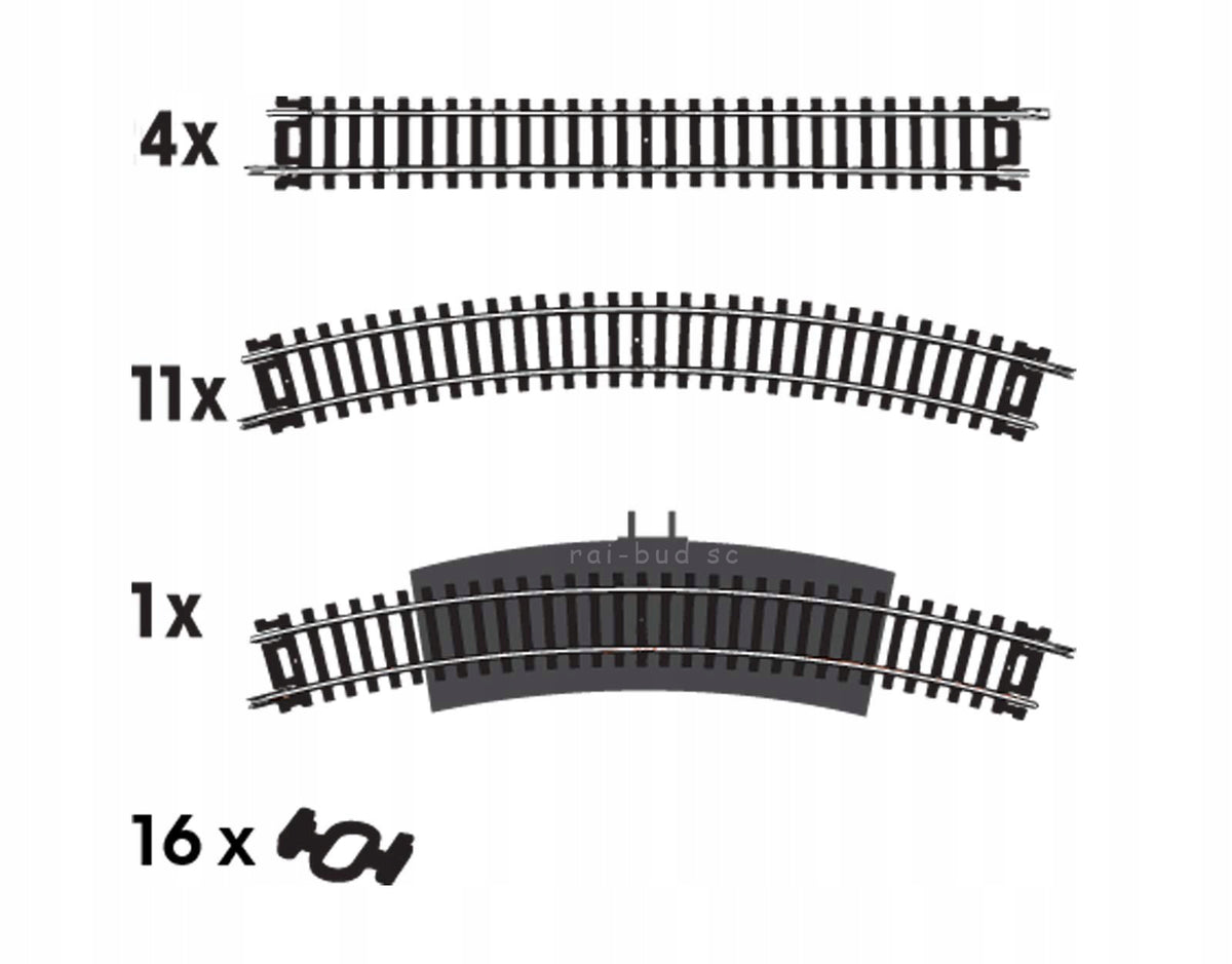 ADDITIONAL TRACKS 350CM LOOP FOR QUEUES HO 1:87 S6 Brand no brand
