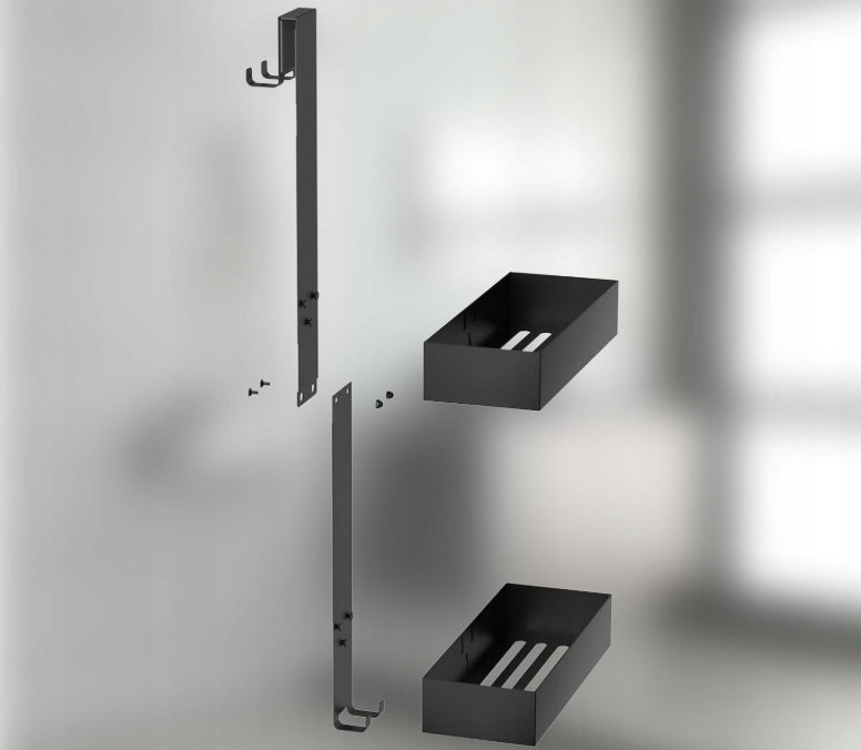 ADJUSTABLE BATHROOM SHOWER SHELF HANGING STEEL HANGER BASKETS x2 Brand no brand