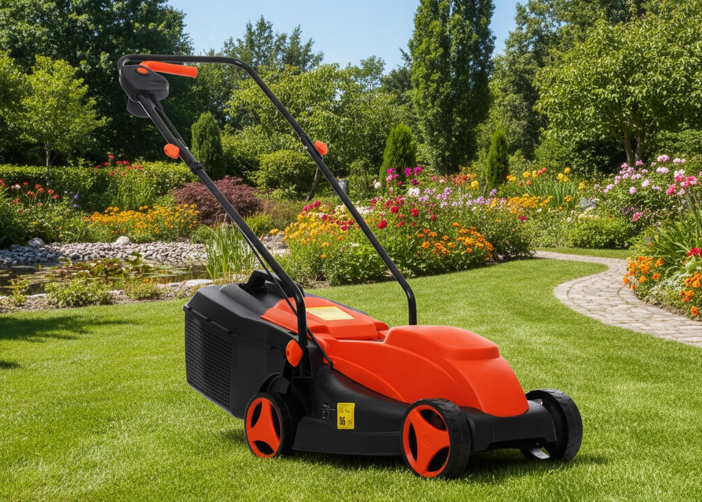ADJUSTABLE ELECTRIC LAWN MOWER LIGHT STRONG LARGE BASKET 2100W Packaging status original
