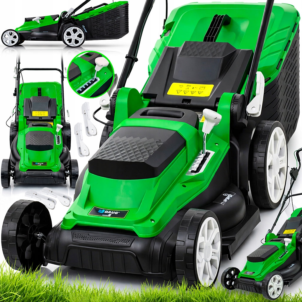 ADJUSTABLE ELECTRIC LAWN MOWER LIGHT STRONG LARGE BASKET 45L 1600W