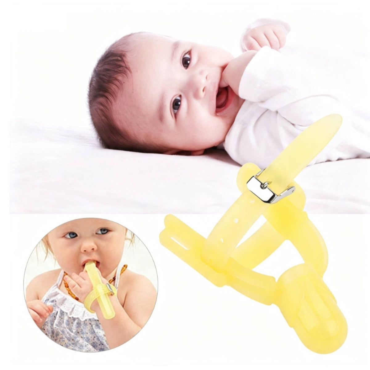 ADJUSTABLE FINGER PROTECTOR FOR THUMB SUCTION YELLOW
