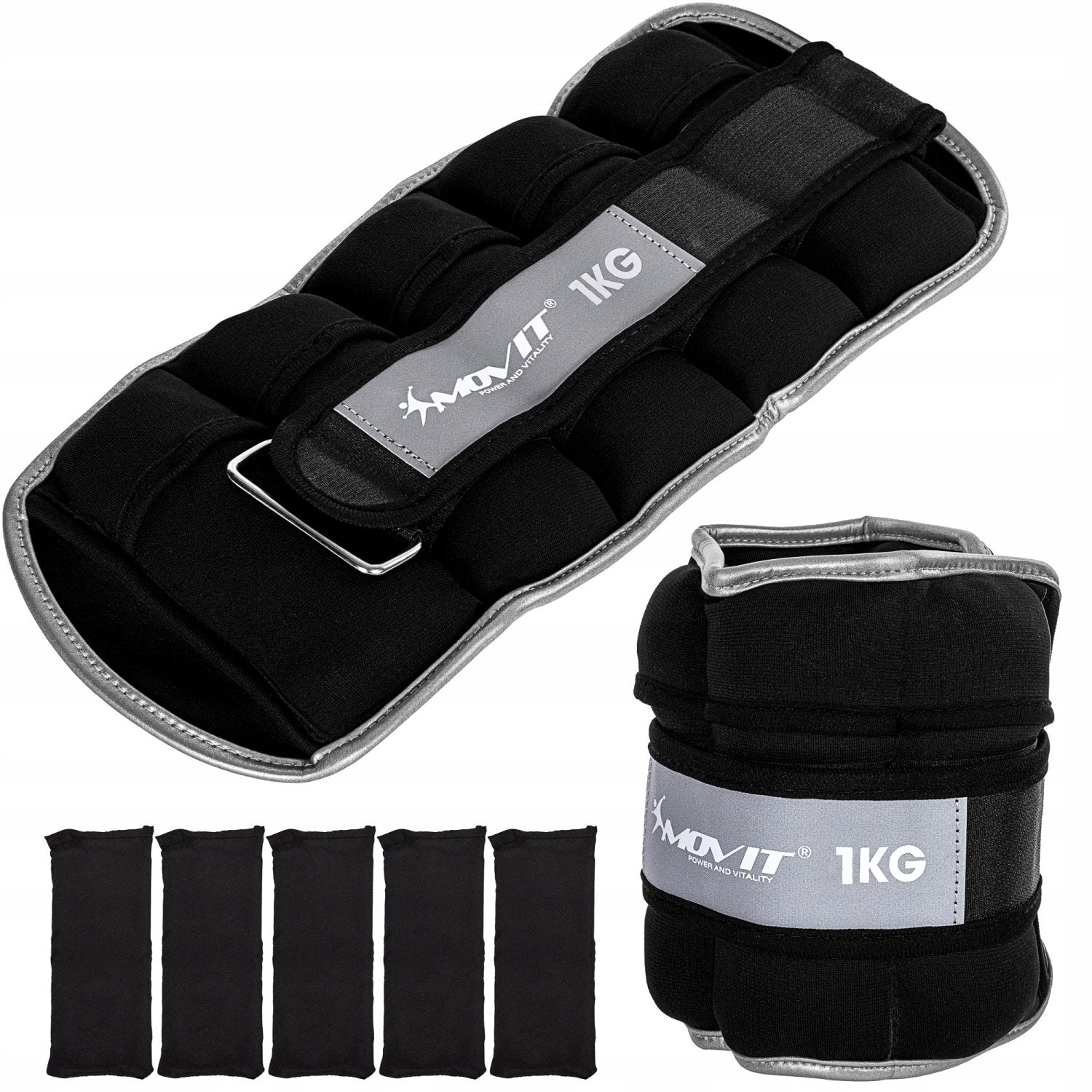 ADJUSTABLE NEOPRENE WEIGHTS 2x 1 KG LEG ARMS