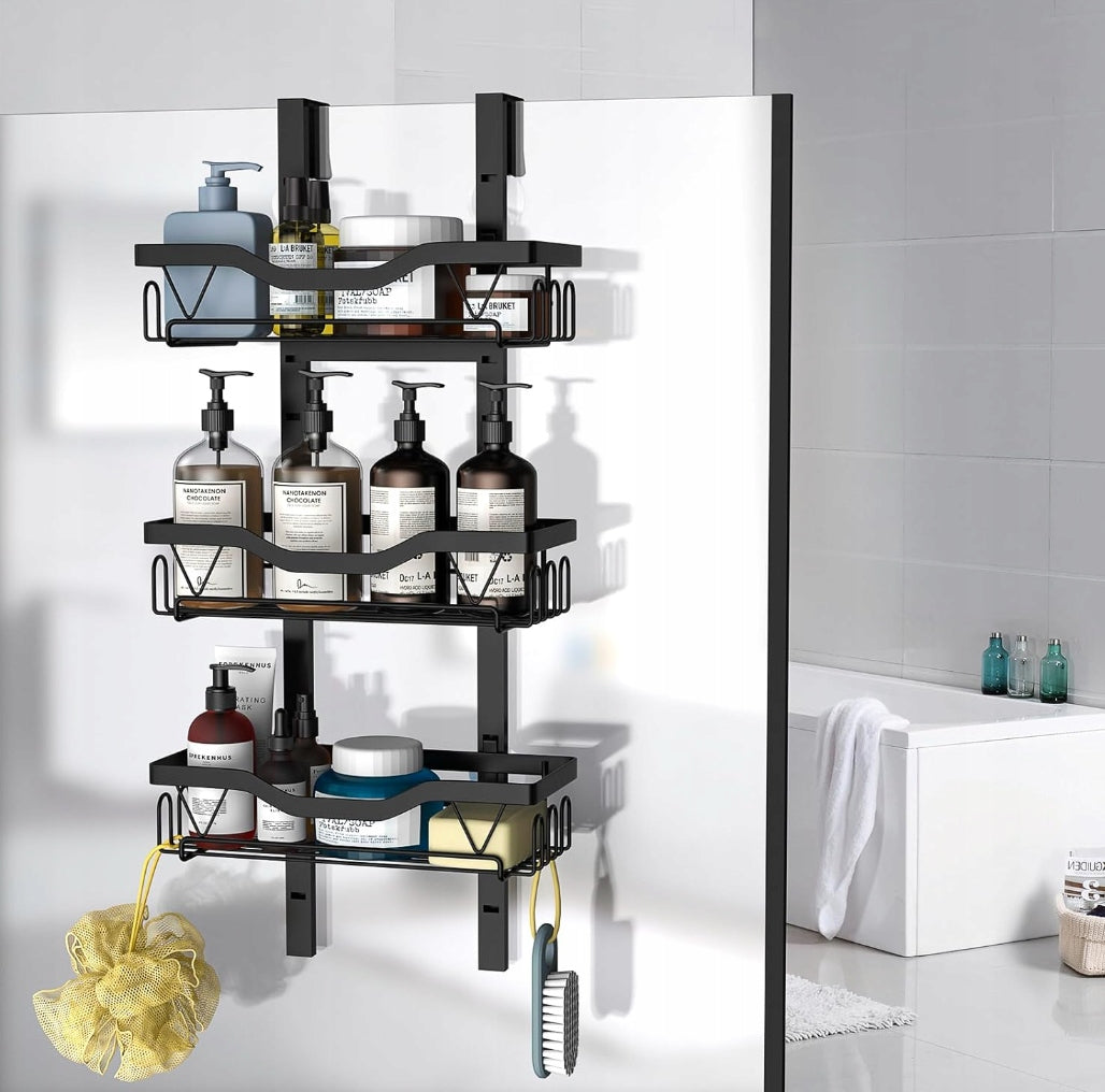 ADJUSTABLE SHOWER HANGING SHELF FOR BATHROOM SHOWER BASKET HOOK Brand Ruhhy