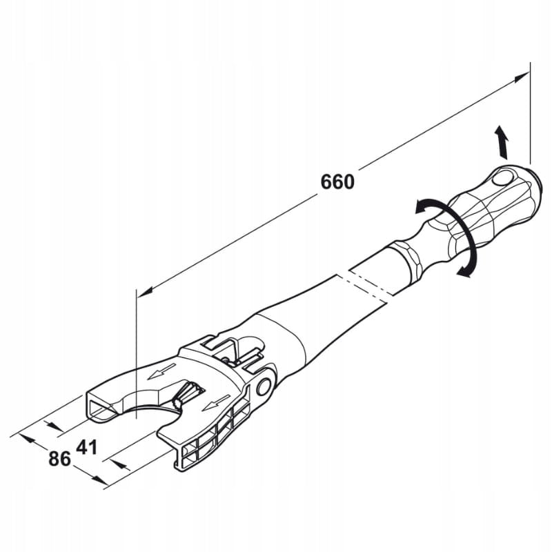 ADJUSTMENT TOOL KEY HAFELE AXILO 78 FOR FEET OF STANDS 637.76.360 Manufacturer code Klucz Axilo O