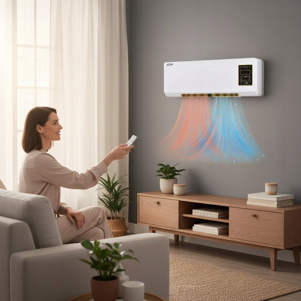 ADM 1200W wall air conditioner with heating function and remote control - comfortable tem Packaging status original