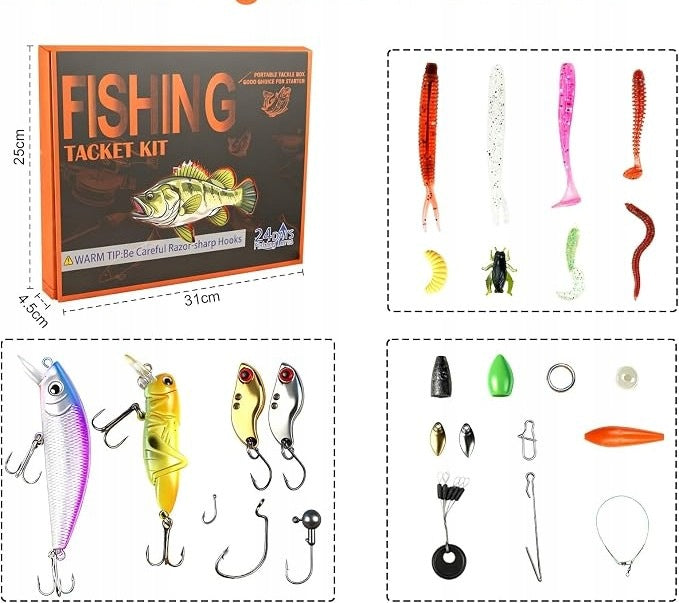 ADVENT CALENDAR 2025 FISHING 24 DAYS BAIT GIFT 105 PARTS Packaging status original