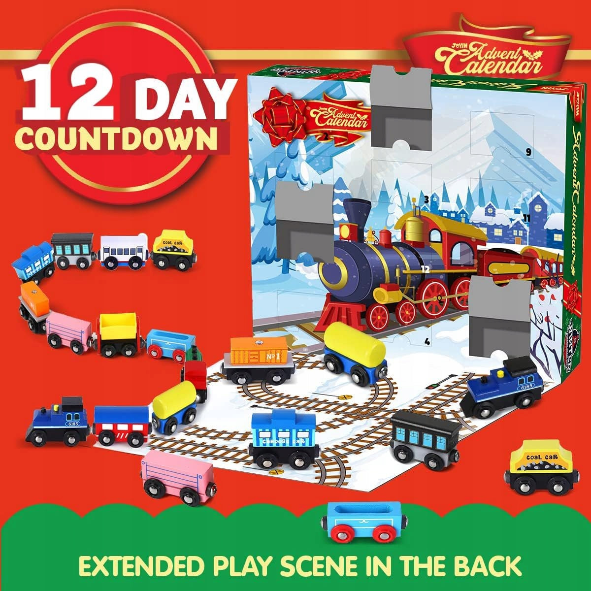 ADVENT CALENDAR 2025 WOODEN TRAIN MAGNETIC WAGONS FOR CHILDREN Brand no brand