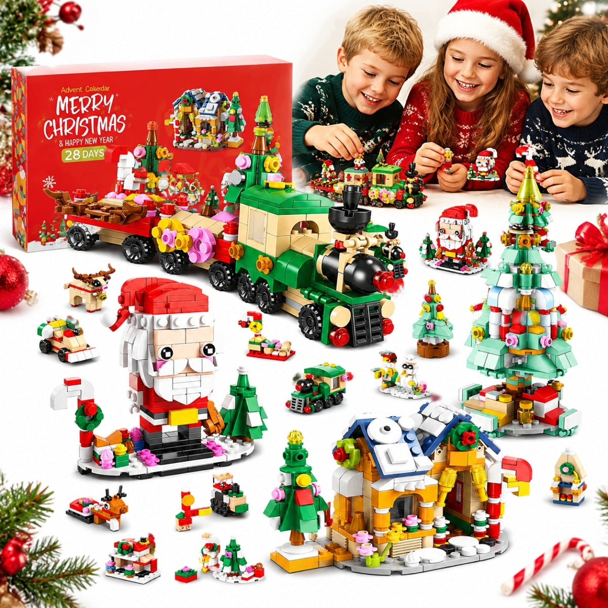 ADVENT CALENDAR 2026 BLOCKS CHRISTMAS TREE DECORATIONS 24 DAYS GIFT
