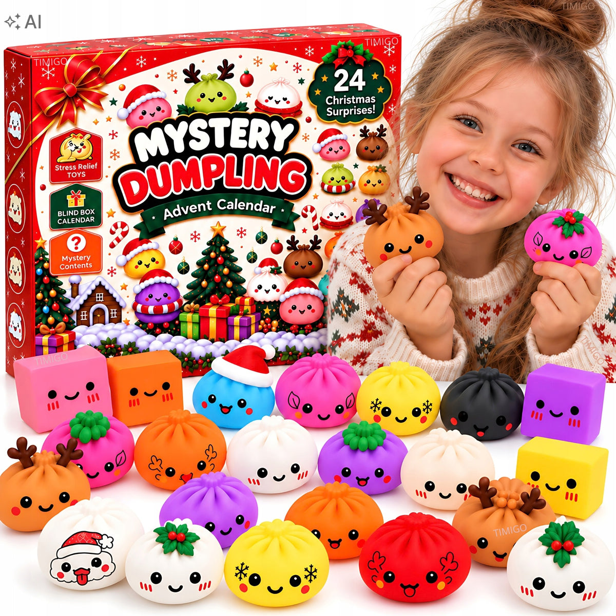 ADVENT CALENDAR 2026 SQUISHY 24 SQUISHIES ANTI-STRESS CHRISTMAS FIDGET