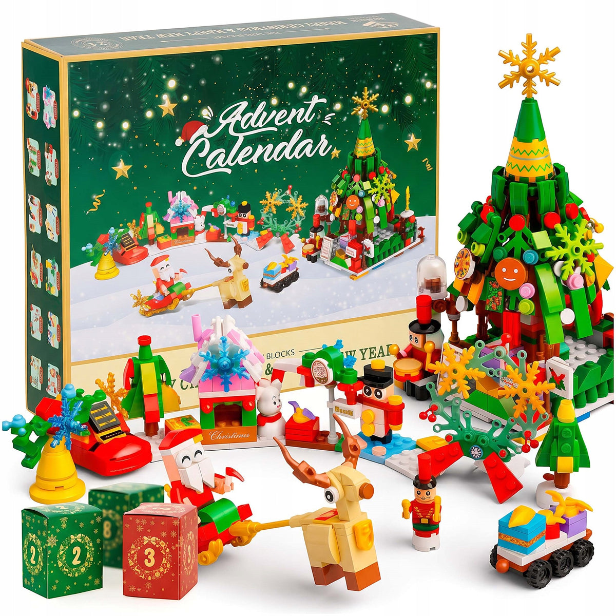 ADVENT CALENDAR 24 SETS OF BLOCKS GIFT CHRISTMAS BLOCKS FIGURINES CHILDREN