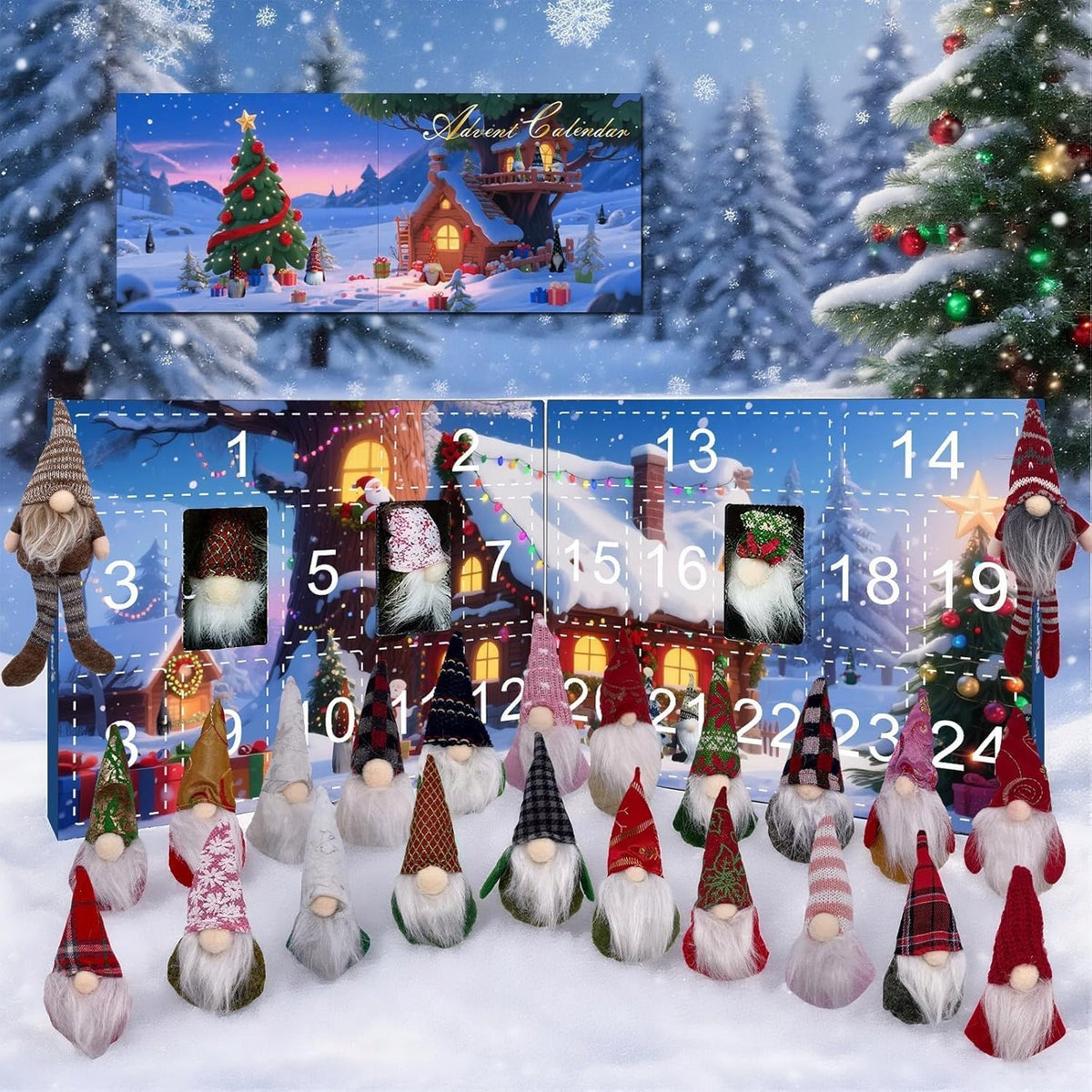 ADVENT CALENDAR 24 x PLUSH TOYS GNOMES LEPRECHAUNS SUPER QUALITY ENB Manufacturer code ENB