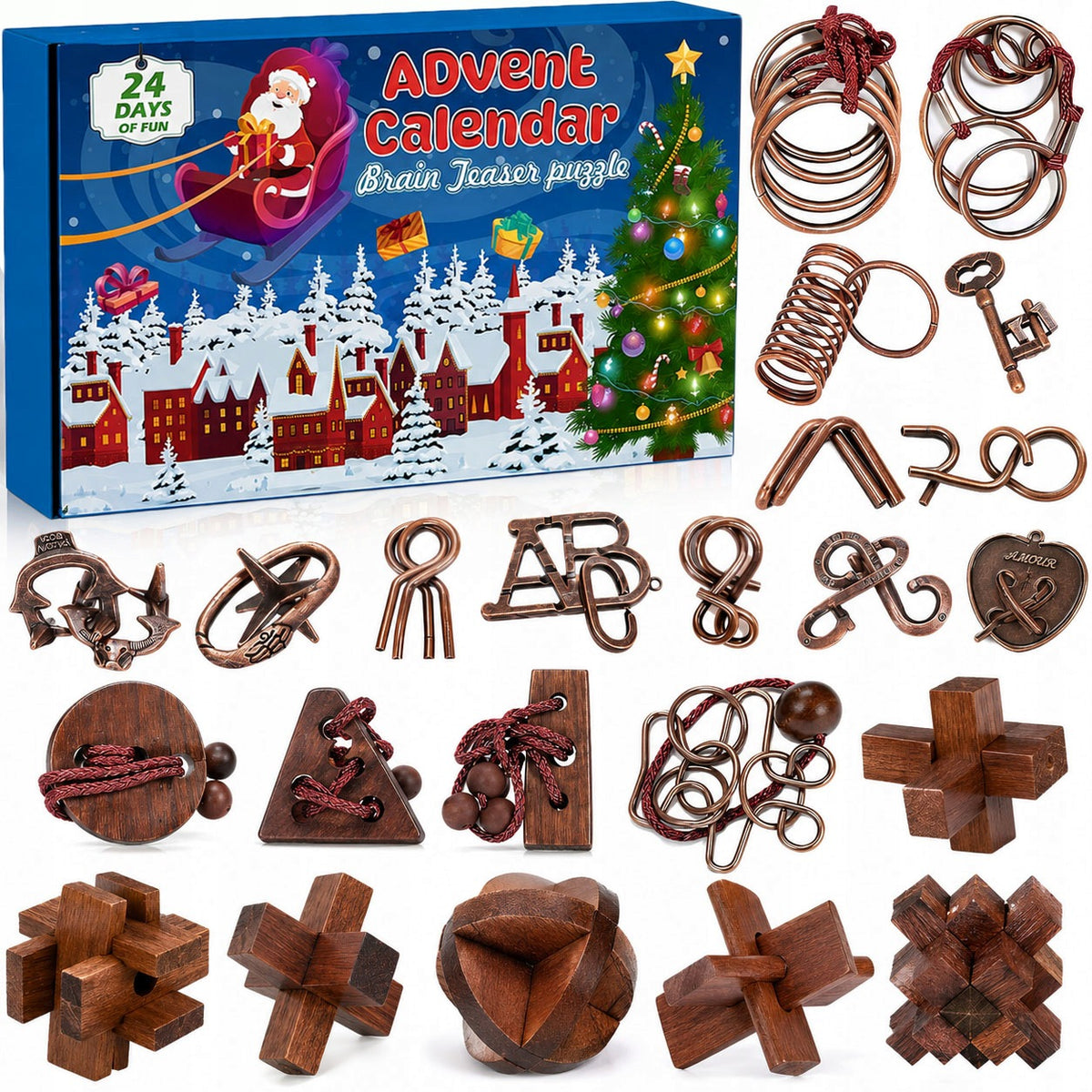 ADVENT CALENDAR - 24PCS 3D BLOCKS PUZZLE