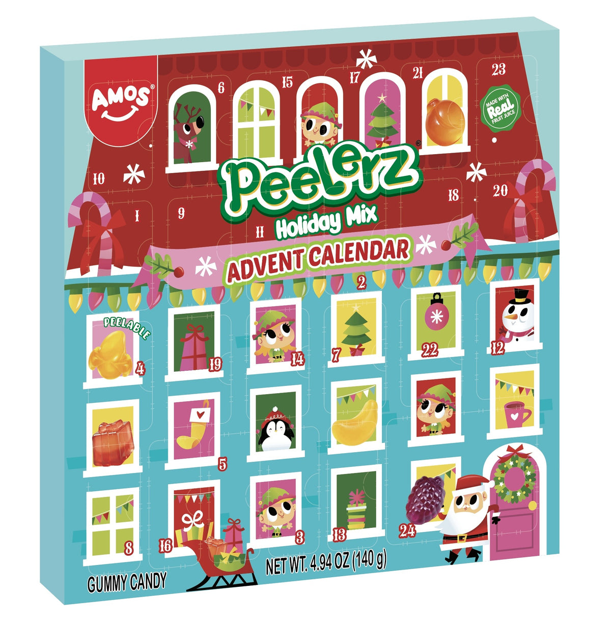 ADVENT CALENDAR AMOS PEELERZ HOLIDAY MIX JELLY BEANS GIFT CHRISTMAS