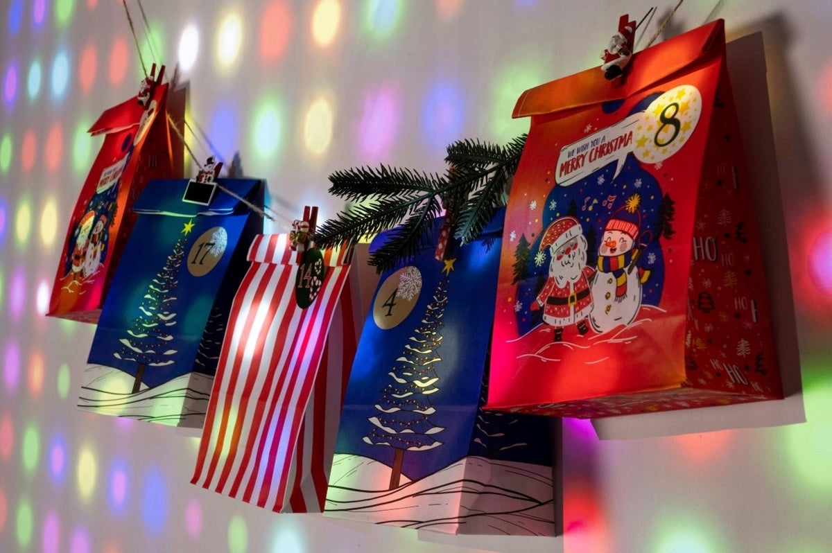 ADVENT CALENDAR DIY BAGS 24 Pcs + ECO-FRIENDLY STICKERS Do It Yourself Manufacturer code PAK2084