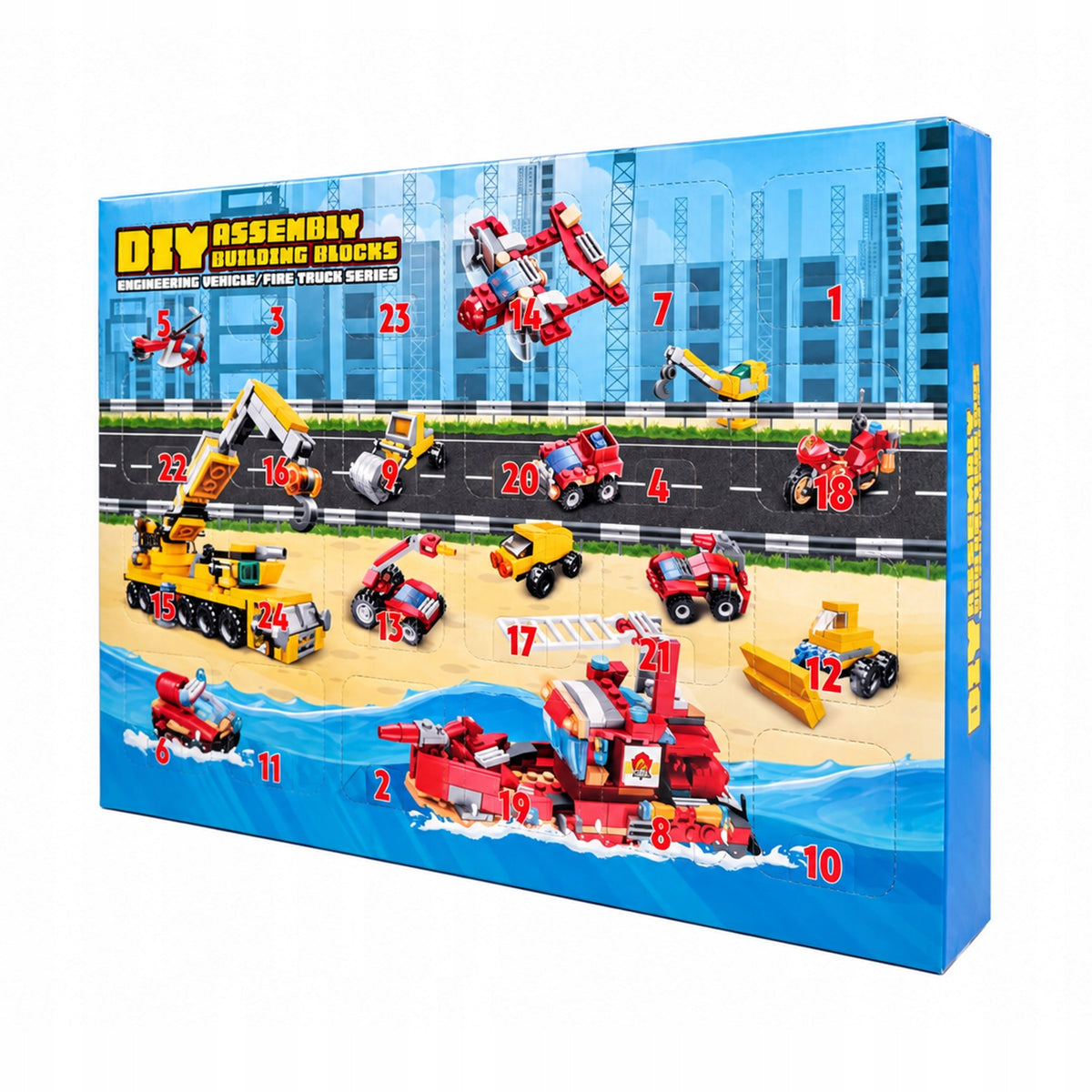 ADVENT CALENDAR DIY FOR CHILDREN BUILDING BLOCKS CARS AND VEHICLES Packaging status original