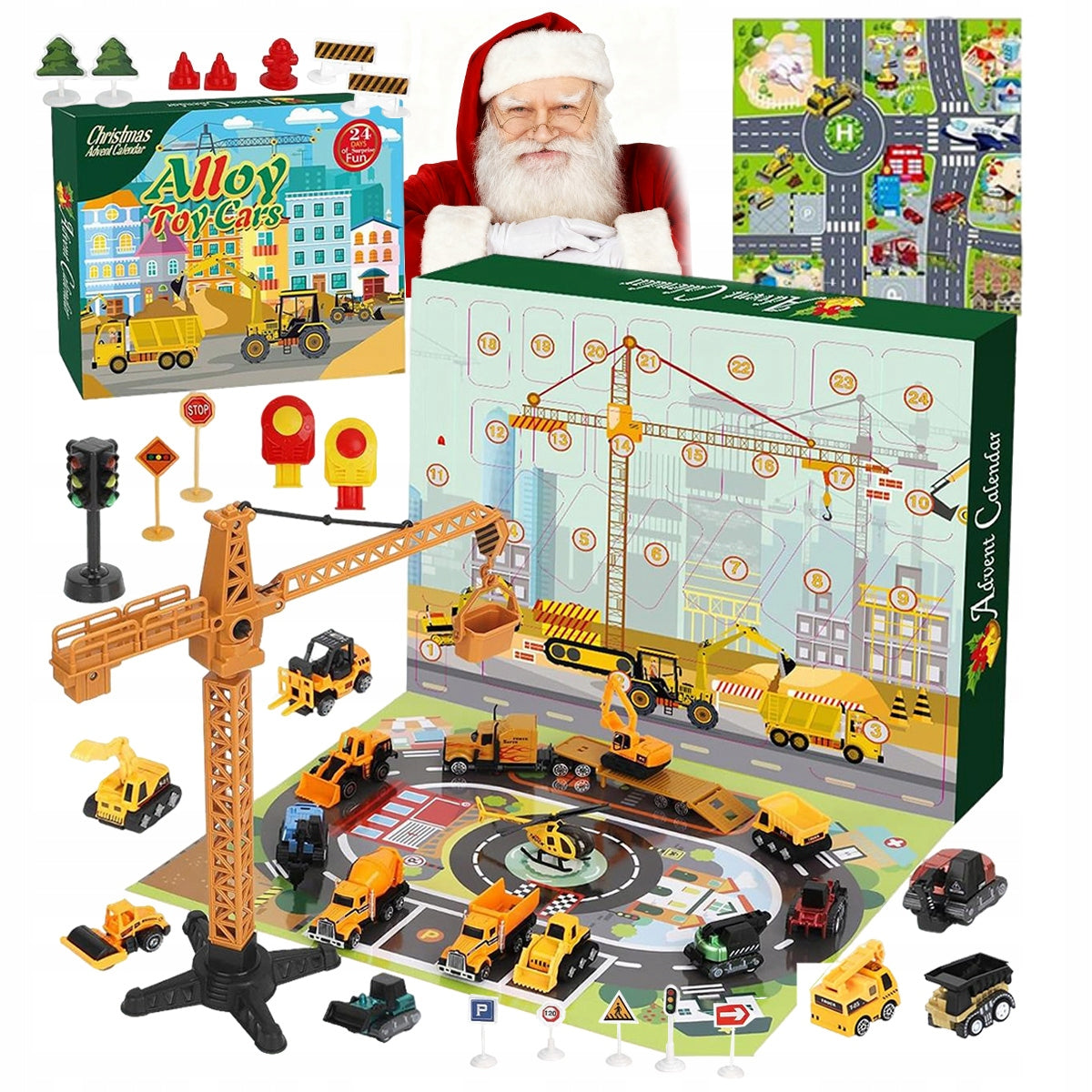 ADVENT CALENDAR FOR CHILDREN CONSTRUCTION SITE CARS MAP CAR GIFT