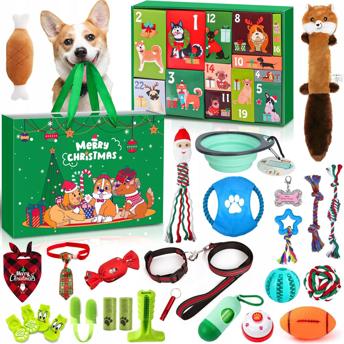 ADVENT CALENDAR FOR DOG TOYS AKCESORIA FOR PET GIFT FOR DOG