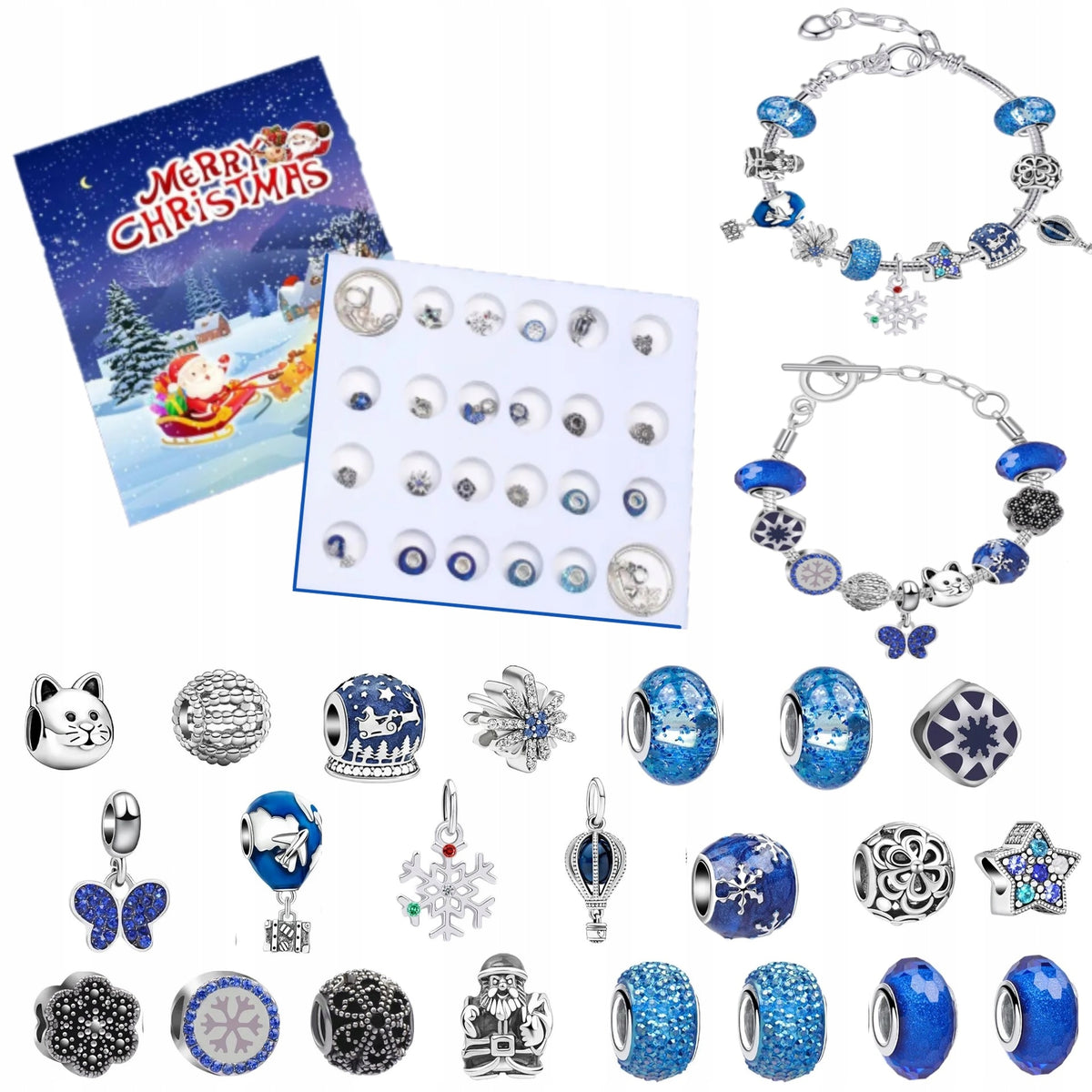 ADVENT CALENDAR FOR GIRLS BRACELET PENDANTS JEWELRY GIFT Packaging status original