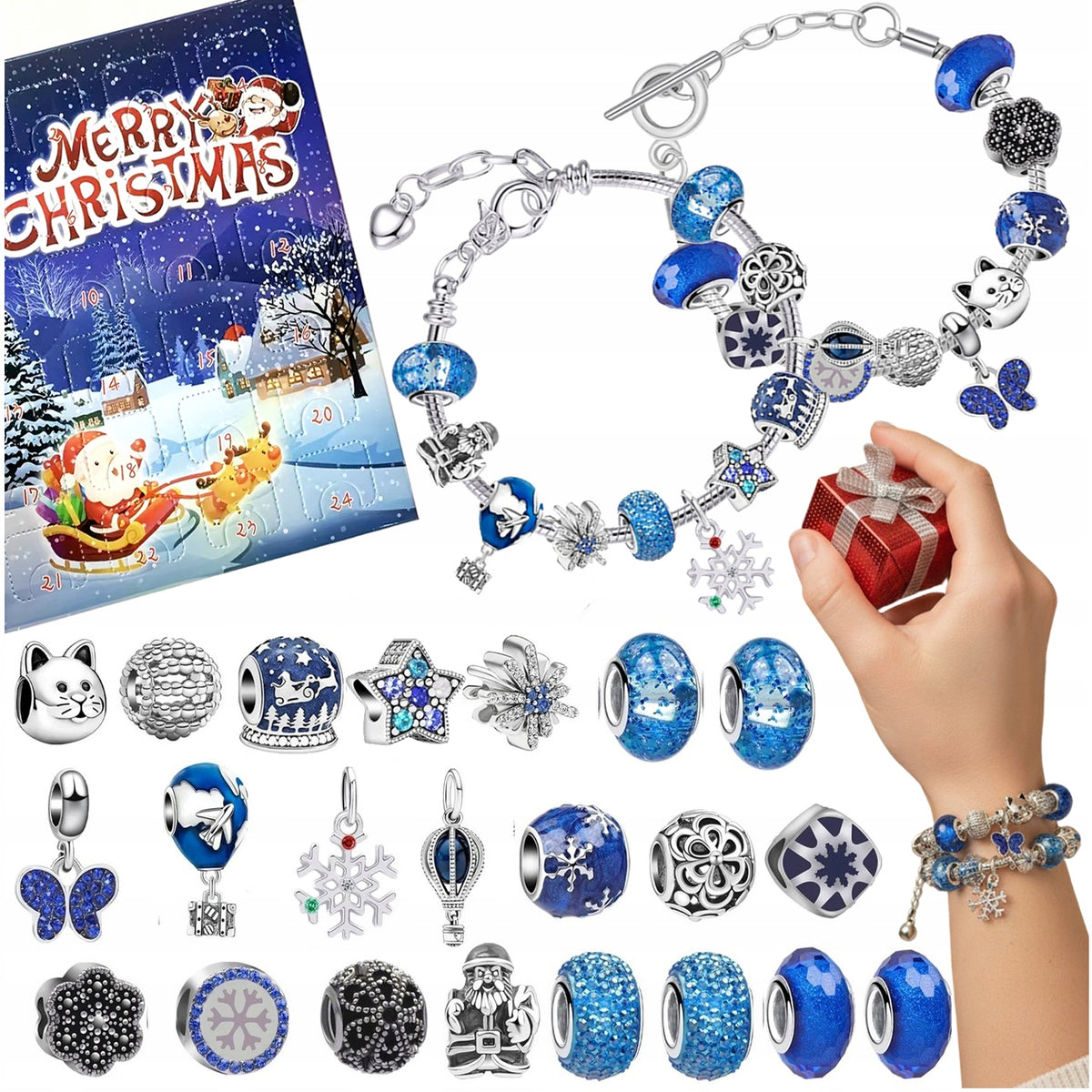 ADVENT CALENDAR FOR GIRLS BRACELET PENDANTS JEWELRY GIFT