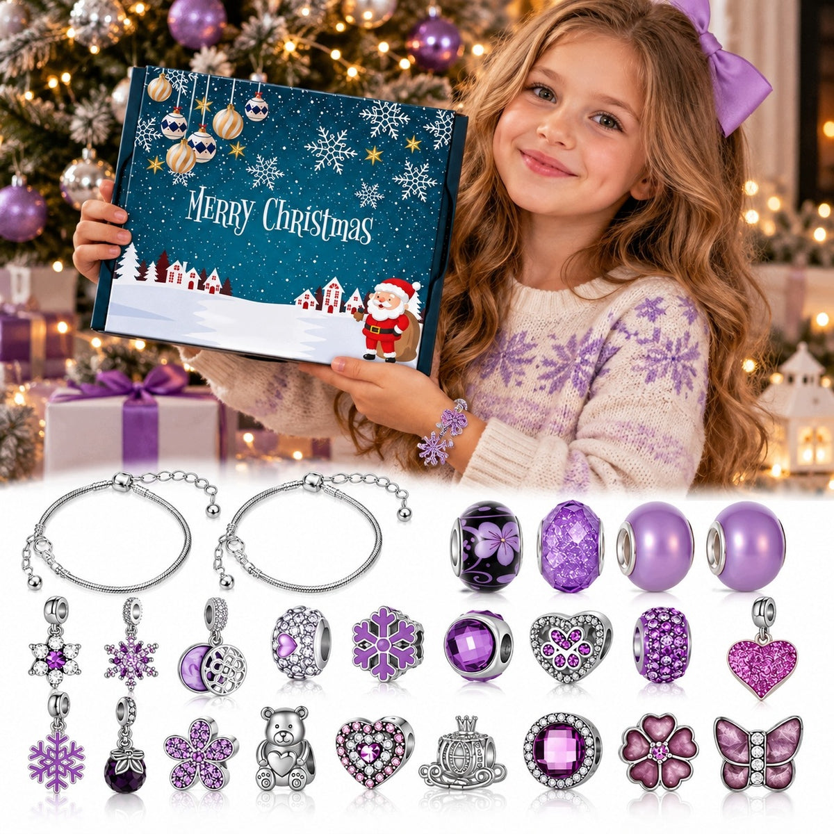 ADVENT CALENDAR JEWELRY CHARMS DIY FOR BRACELETS FOR GIRLS Packaging status original
