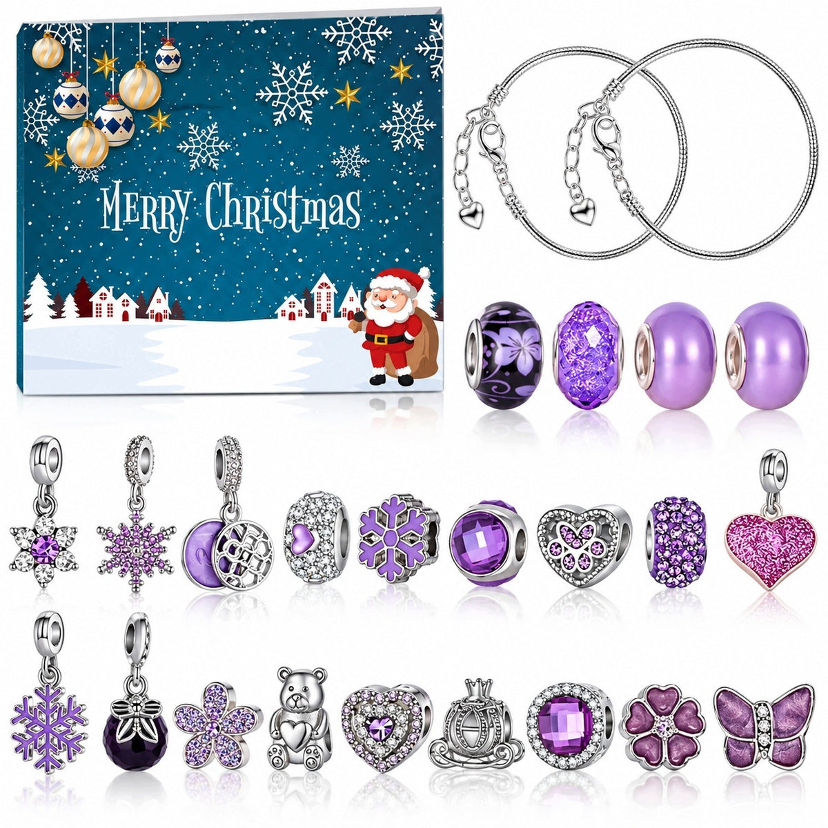 ADVENT CALENDAR JEWELRY CHARMS DIY FOR BRACELETS FOR GIRLS