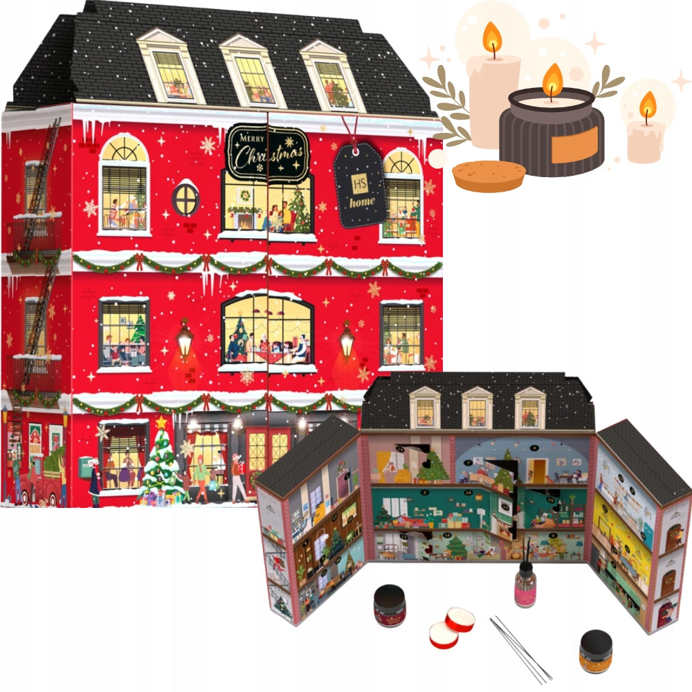 ADVENT CALENDAR SCENTED CANDLES 24 WINDOWS HISKIN Home MERRY CHRISTMAS