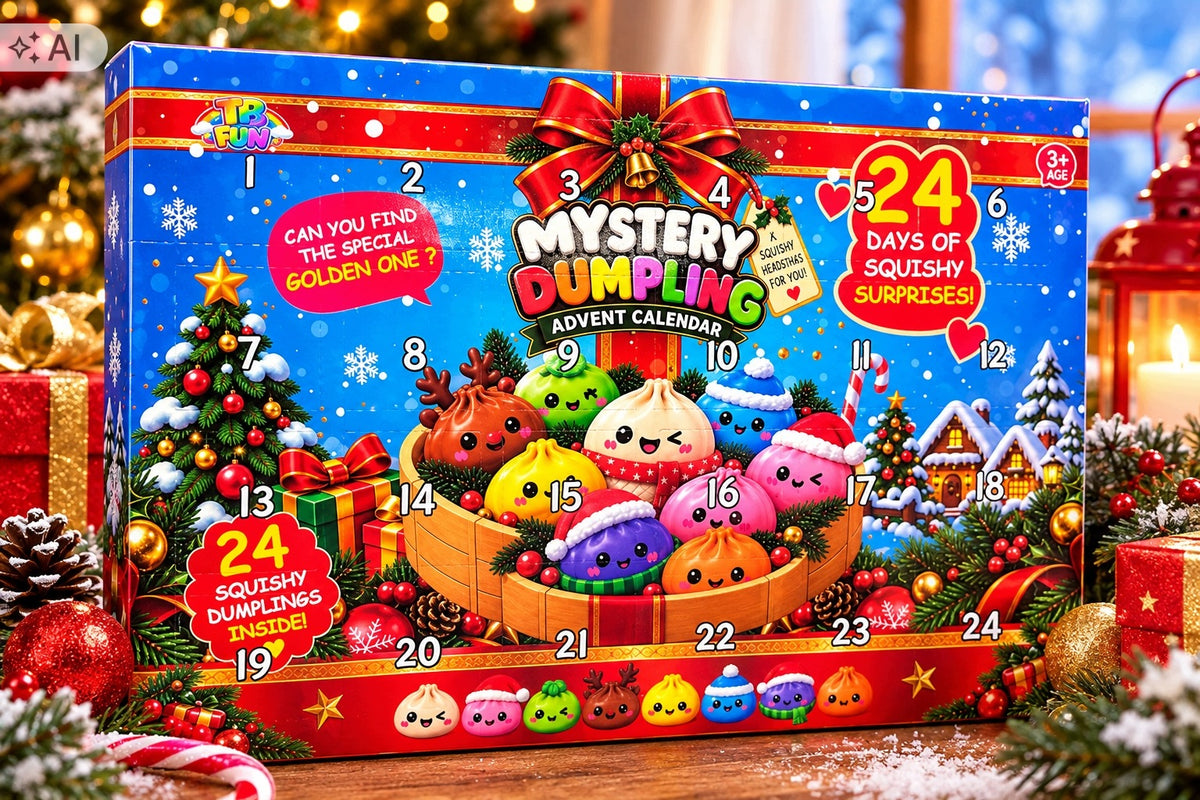 ADVENT CALENDAR SQUISHIES DUMPLING SQUISHY 24 PCS. CHRISTMAS GIFT