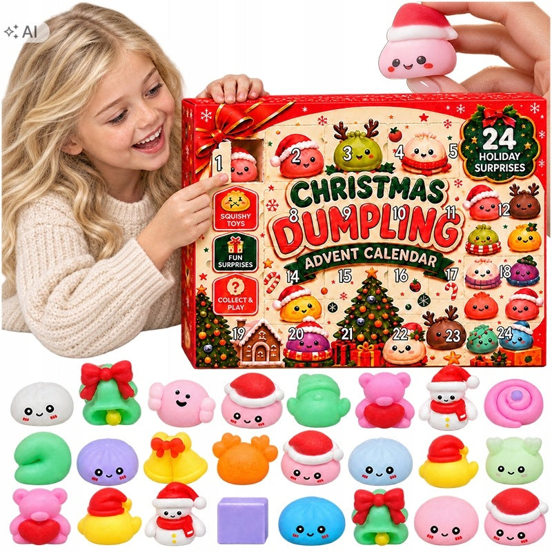 ADVENT CALENDAR SQUISHIES SQUISHY DUMPLING WITH CHILDREN'S CRUMPLE TOYS