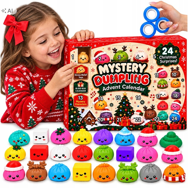 ADVENT CALENDAR SQUISHIES SQUISHY MOCHI TOYS 24 PIECES WITH CRUMPETS