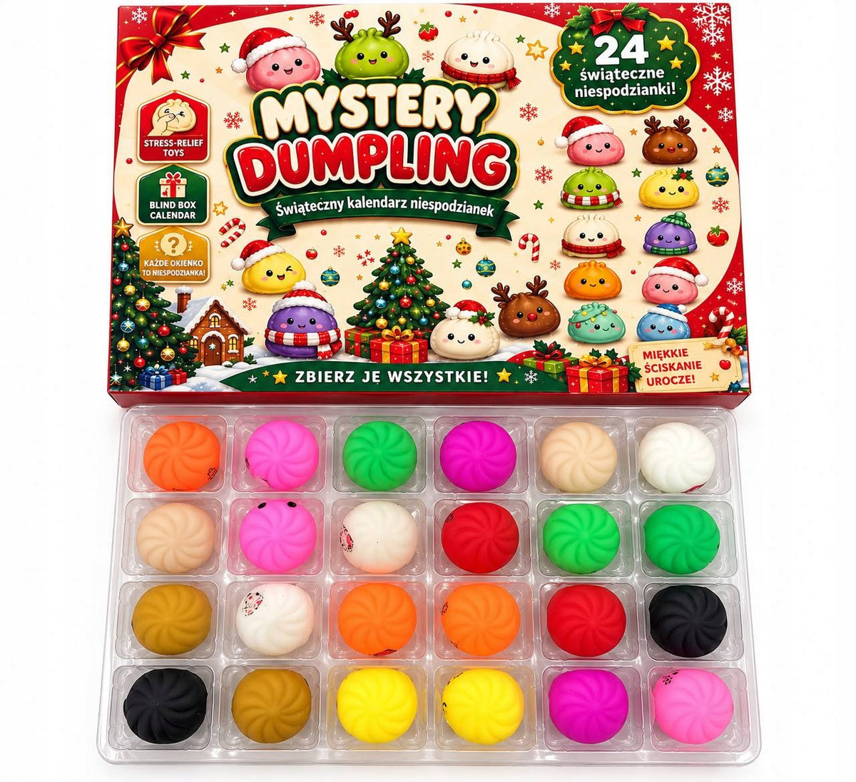 ADVENT CALENDAR SQUISHY 24 PCS MINI SQUISHIES CHRISTMAS Manufacturer code KALENDARZ ADWENTOW WESJA PL DROBIAZGARNIA