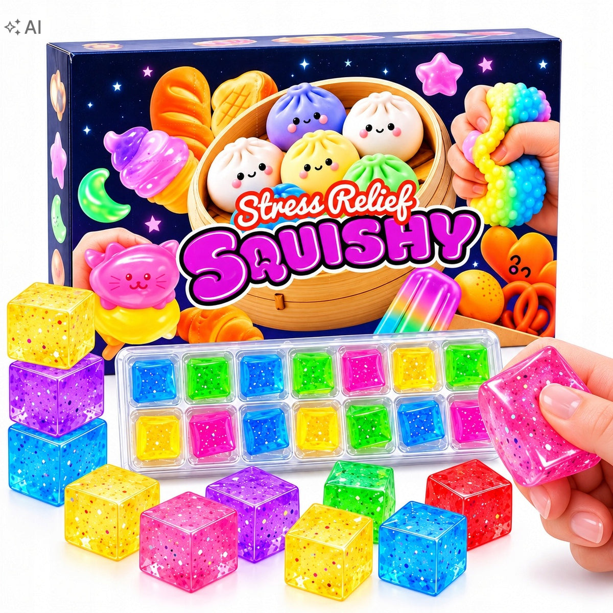 ADVENT CALENDAR SQUISHY 24 SQUISHIES MYSTERY SURPRISES FOR CHILDREN