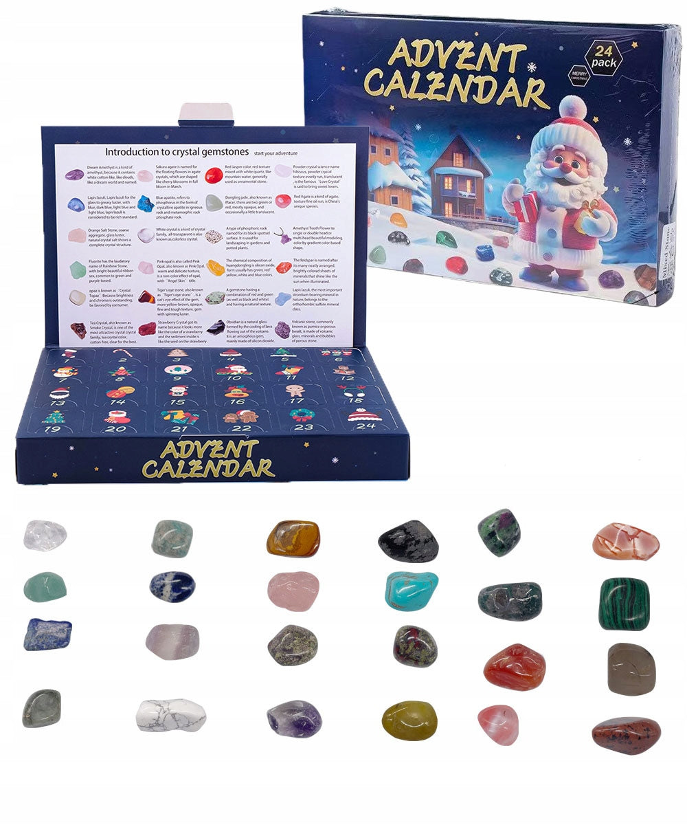 ADVENT CALENDAR STONES MINERALS NATURAL CRYSTALS WITH STONES 24