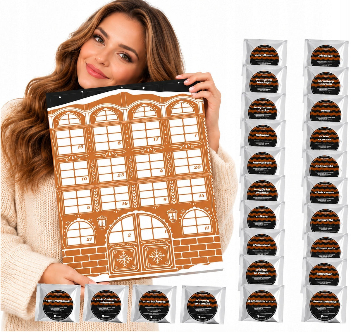 ADVENT CALENDAR WITH COFFEE 24 DIFFERENT FLAVORS OF PREMIUM GROUND COFFEES FROM CUP&YOU
