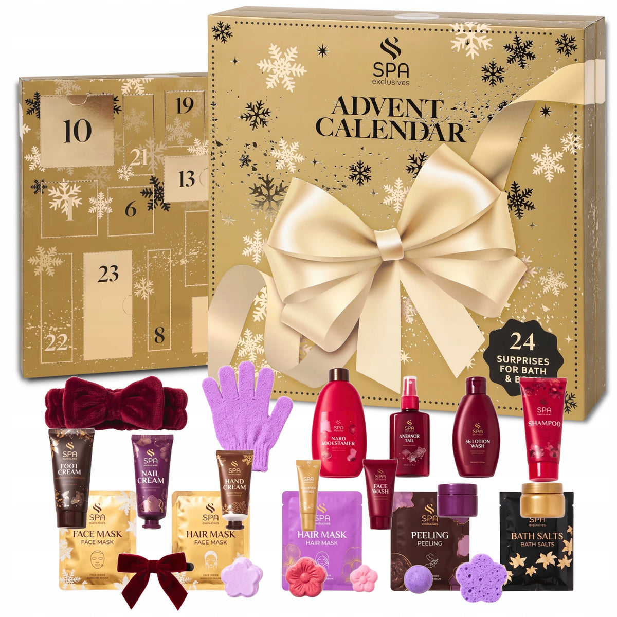ADVENT CALENDAR WITH COSMETICS SET OF COSMETICS FOR SPA CARE LUXUS