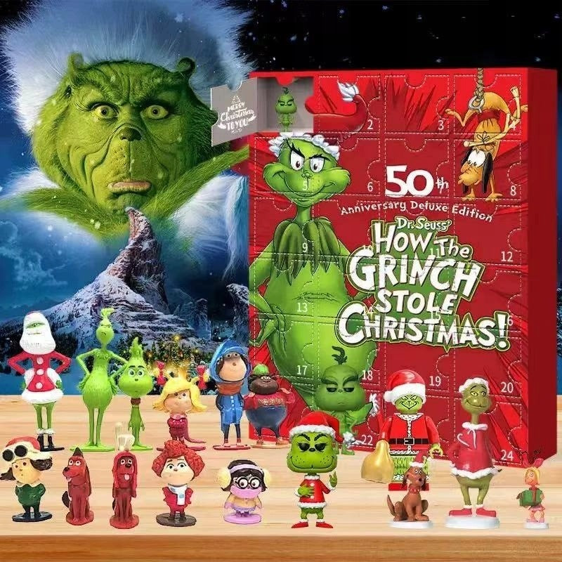 ADVENT CALENDAR WITH GRINCH FIGURINES FOR CHILDREN COUNTDOWN 24 DAYS GIFT Manufacturer code KALENDARZ ADWENTOWY GRINCH FIGURKI 24 SZT