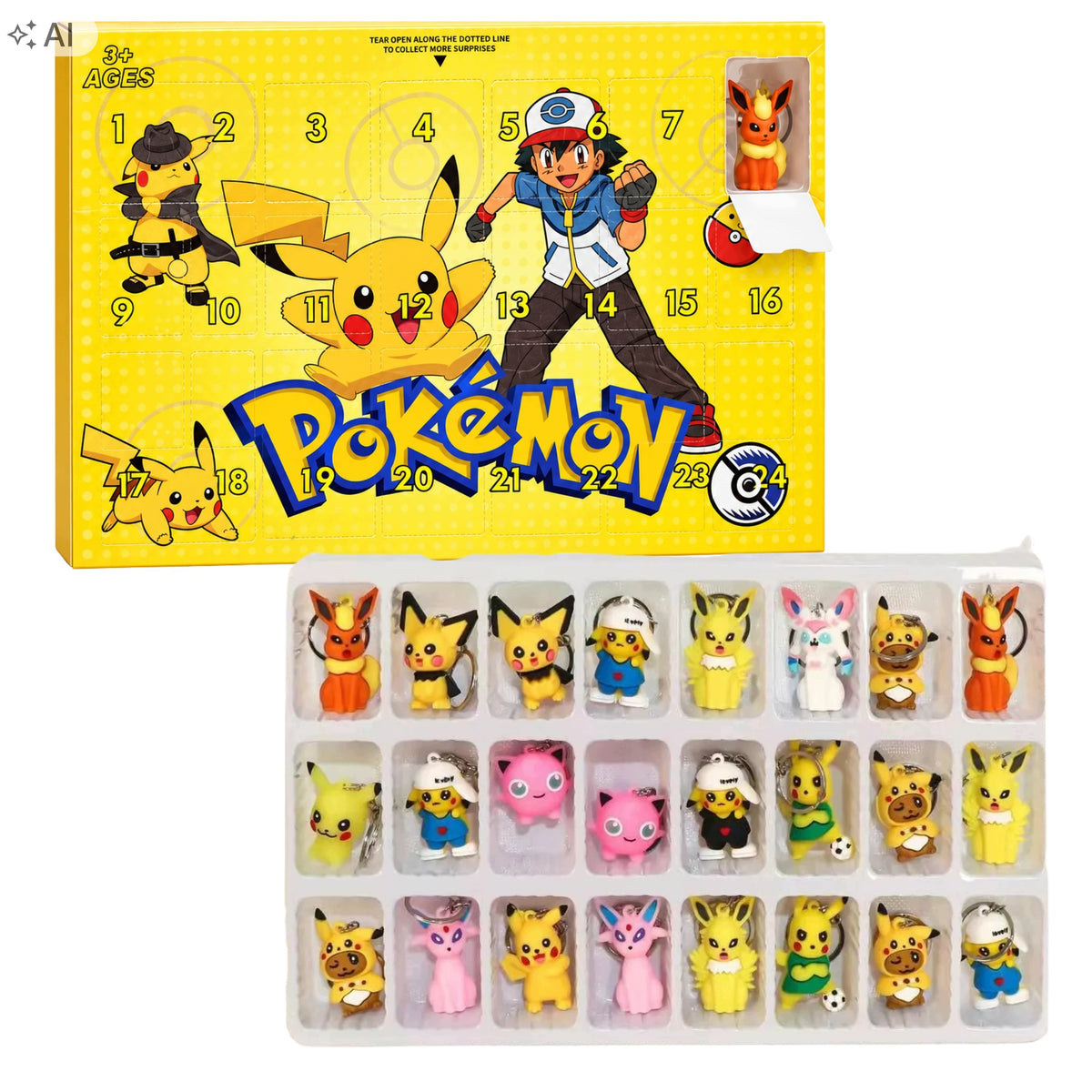 ADVENT CALENDAR WITH POKEMON FOR CHILDREN 24 POKEMON FIGURINES