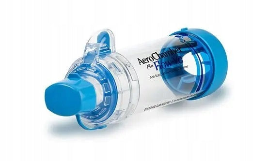 AEROCHAMBER Plus Flow - VU Tube Chamber for Adults MOUTHPIECE BLUE