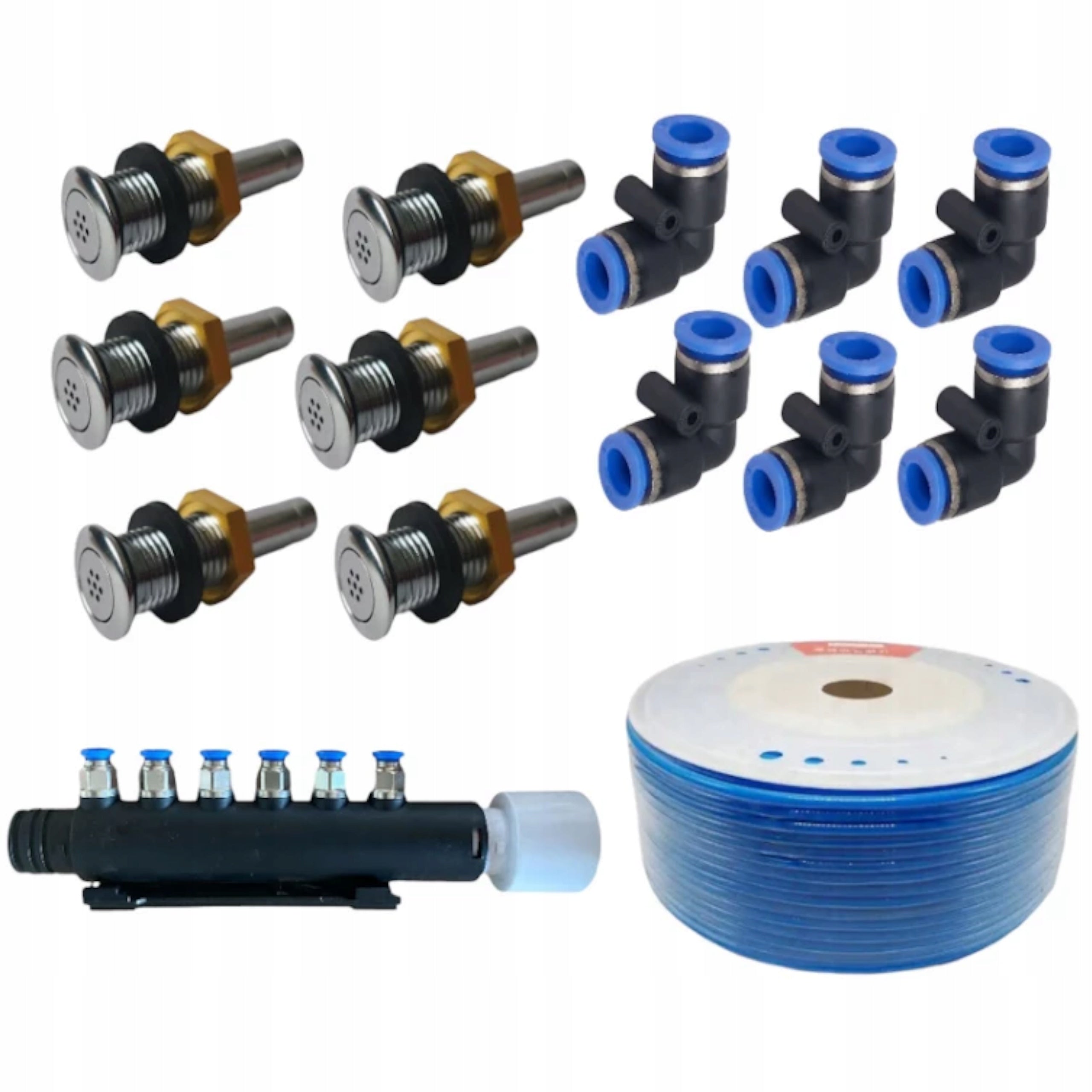AEROMASSAGE NOZZLE SET 6 Pcs with Quick Coupler for Jacuzzi Hose 9m