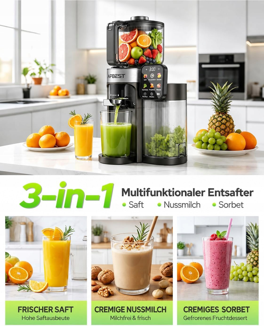 AFBEST COLD PRESS SLOW JUICER – FRESH JUICE EVERY DAY Manufacturer code B0GYMN587N