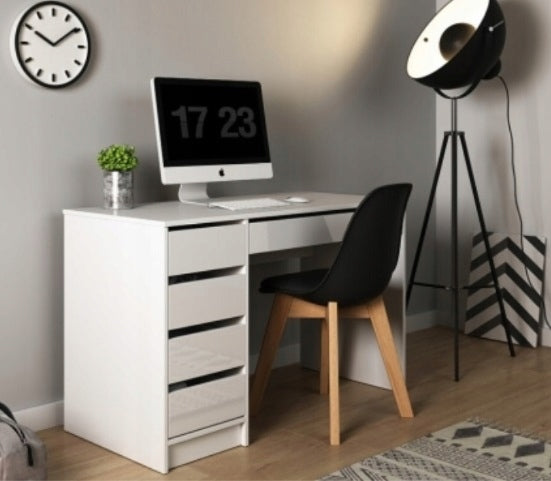 AGA 120 dressing table, matt white, 5 drawers
