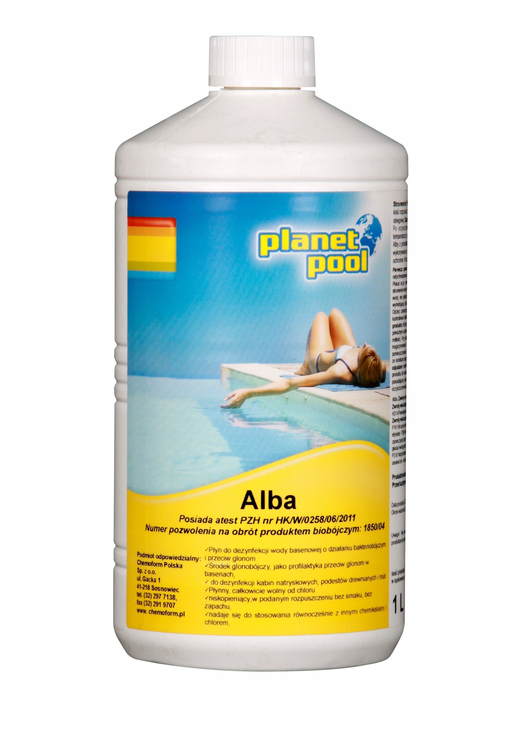 AGAINST ALGAE POOL chemicals strong ANTIGLON ALBA 1l