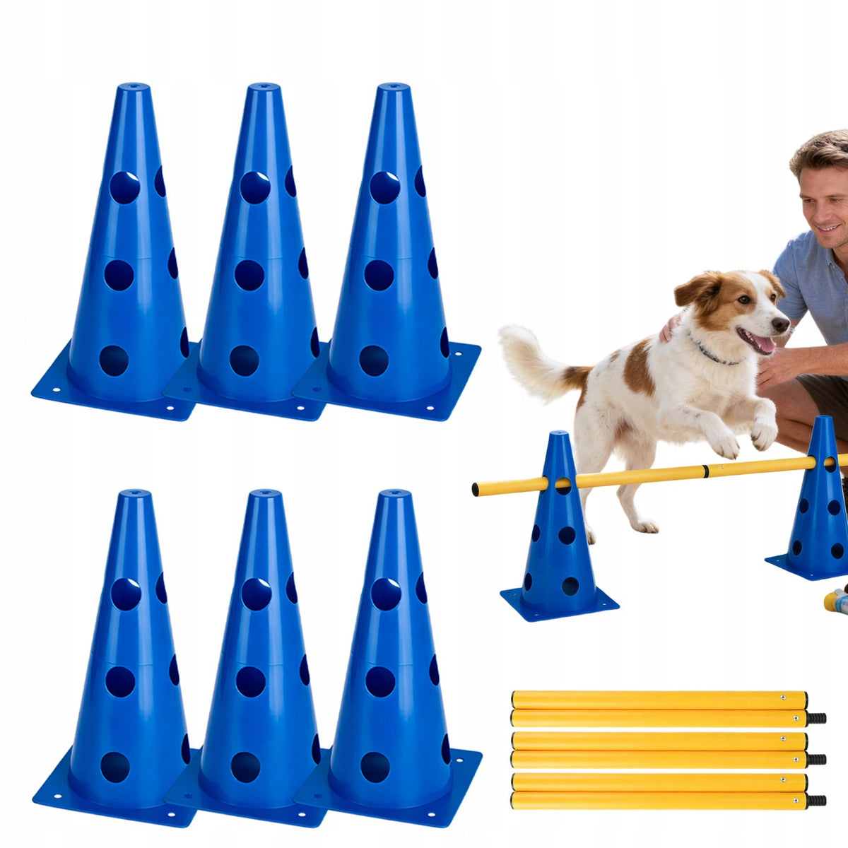 AGILITY SET FOR DOG DURABLE WEATHER-RESISTANT PLASTIC
