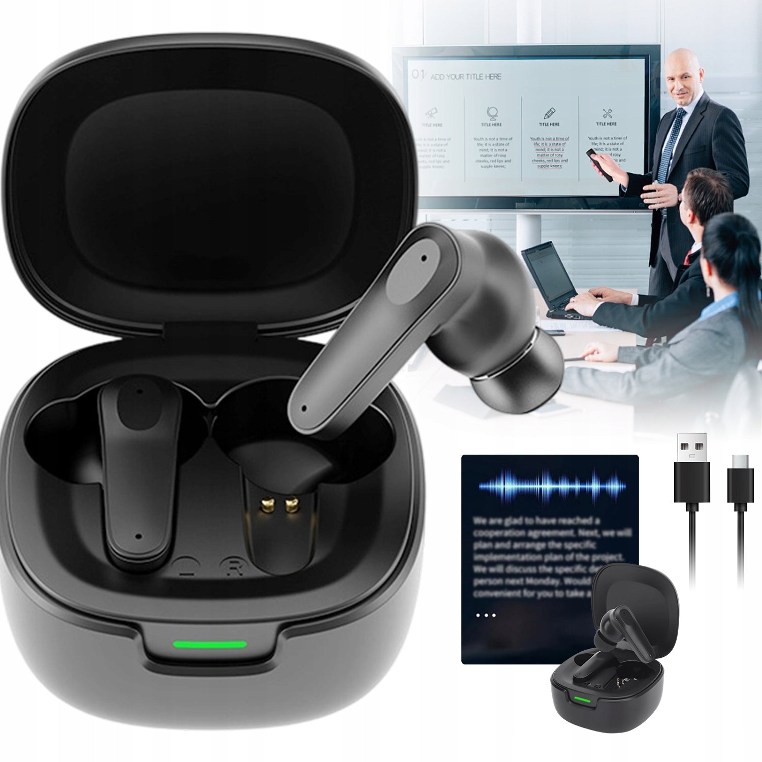AI TRANSLATOR EARBUDS FOR REAL-TIME TRANSLATION
