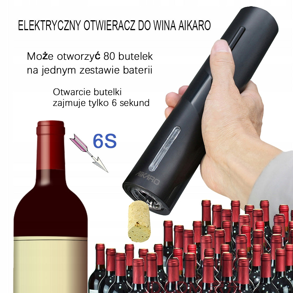 AIKARO - Electric Wine Bottle Opener Automatic Corkscrew, Battery Operated Manufacturer code L523000LCOLOR191106-5393