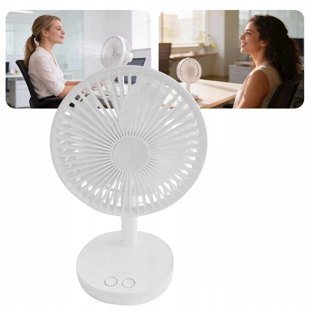AIR CIRCULATOR DESK FAN QUIET WINDMILL FOR BEDROOM WHITE Dominant color white