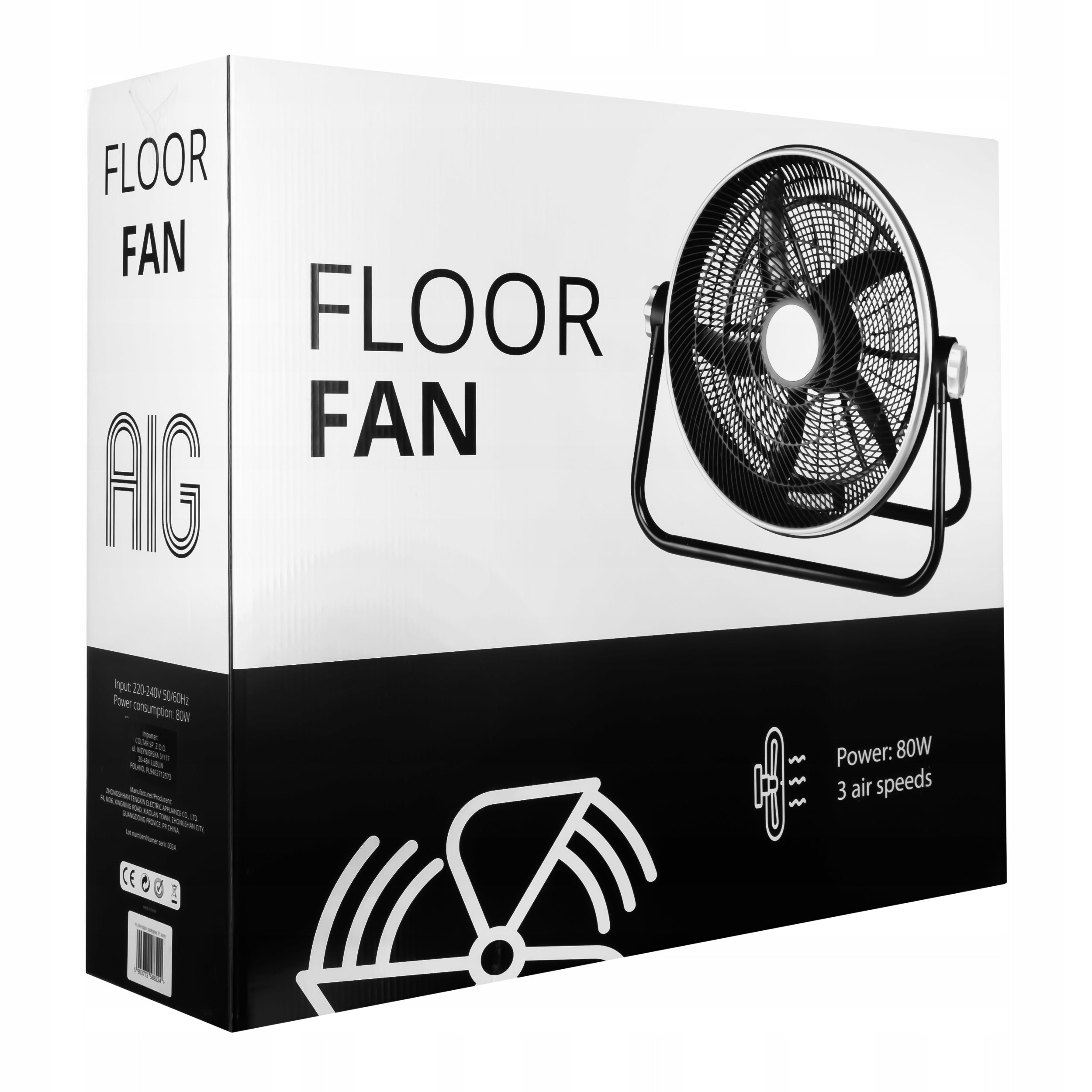 AIR CIRCULATOR FLOOR FAN POWERFUL INDUSTRIAL WINDMILL 80W Manufacturer code KYT-50